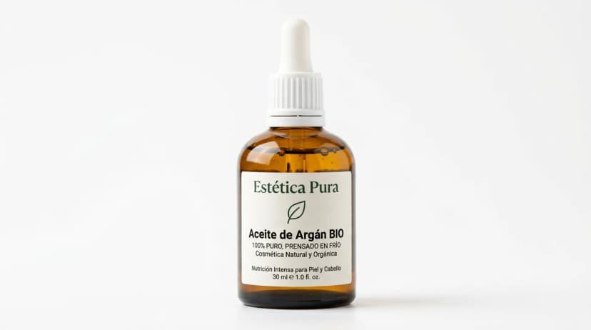 Aceite de argán bio con etiquetado cosmético personalizado